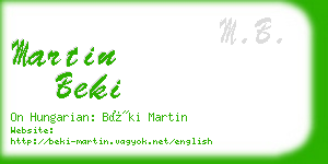 martin beki business card